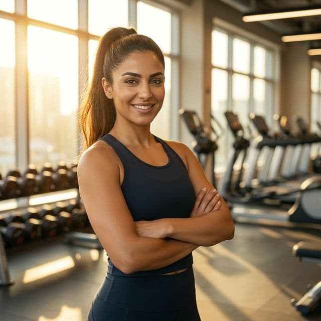 Instructor leading a group fitness class